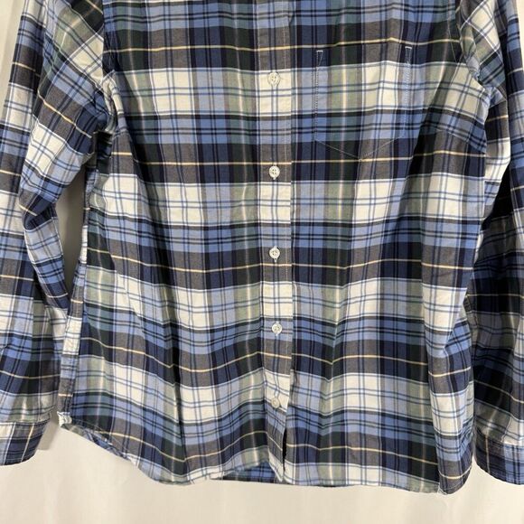 LL Bean Blouse Women's XS Blue Green Plaid Button Up Long Sleeve 100% Cotton - Picture 3 of 11